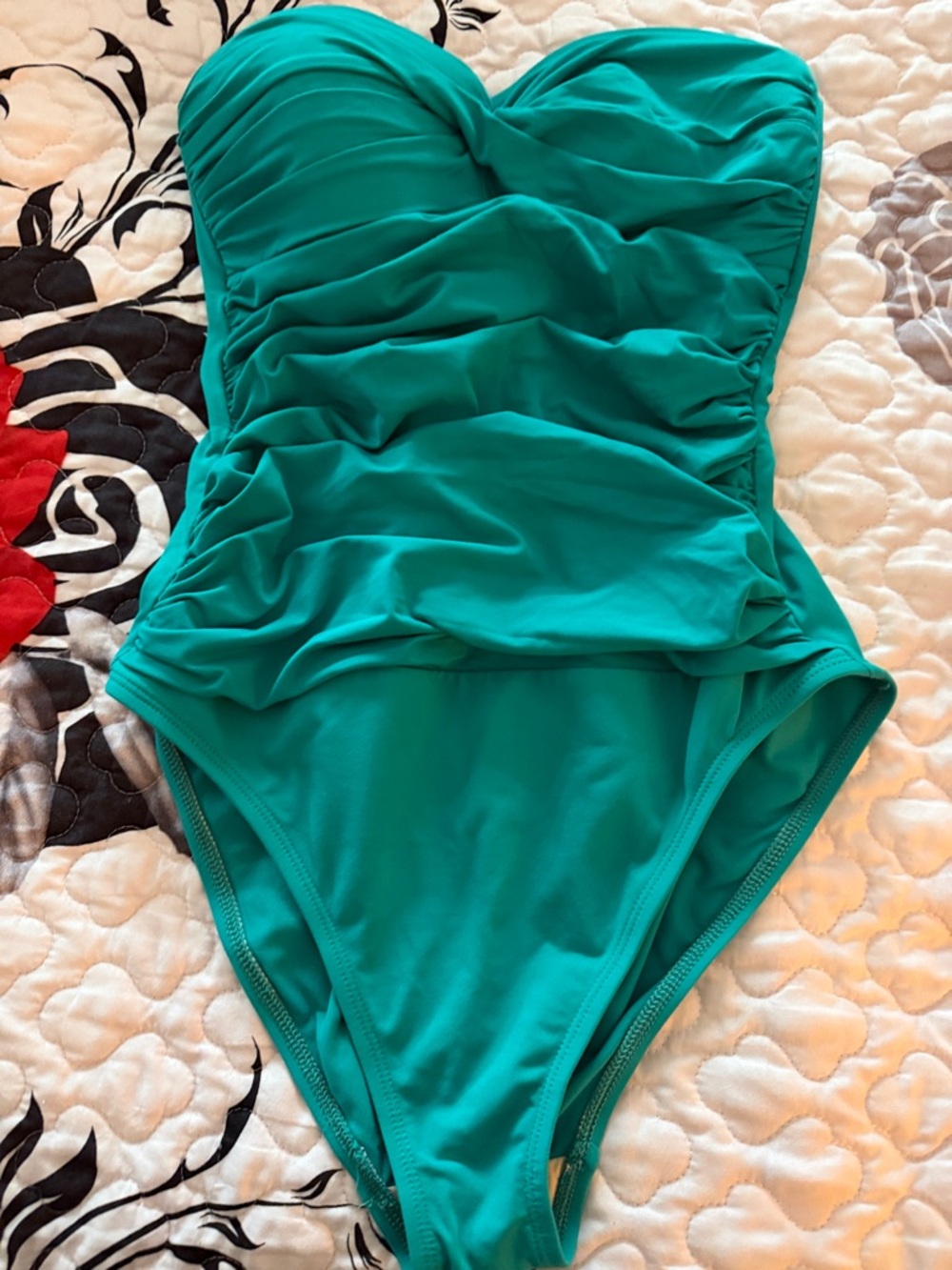 La Blanca Teal Ruched One-Piece Swimsuit